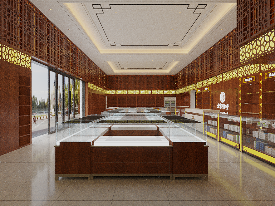 中式典雅，同仁堂店面设计